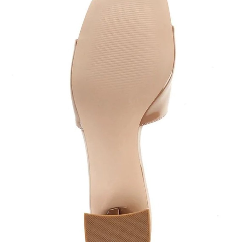 $49 NWT (8.5) Steve Madden Rego Patent Square Toe Chain Detail Mules - Picture 8 of 9